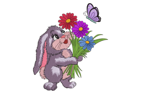 Bunny Holding Flower: A Charming Touch for Boutique Sweatshirts