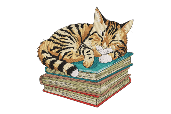 Cat Sleeping on Books: A Seasonal Embroidery Review