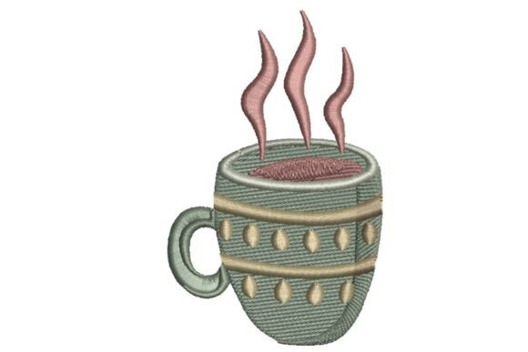 Charming Mug Embroidery Design for Cozy Coffee Lovers