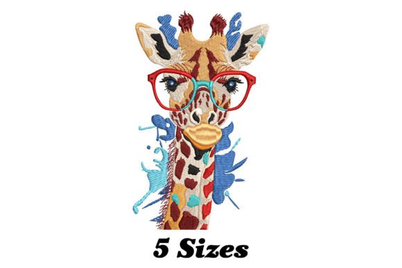 Colorful Giraffe: A Vibrant Addition for Etsy Embroidery Sellers