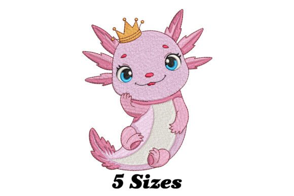 Cute Axolotl: A Sweet Embroidery Design for Personalized Gifts