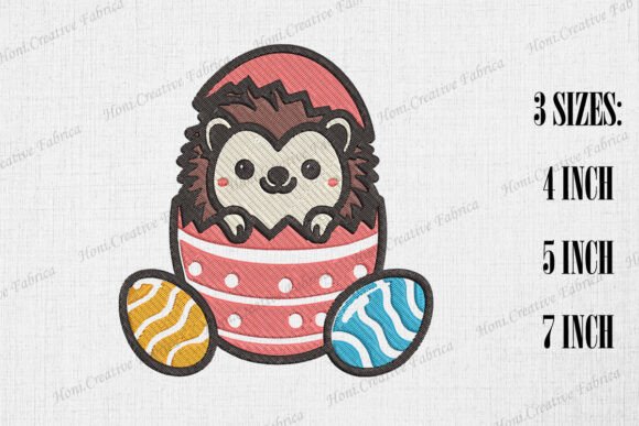 Cute Hedgehog Peeking from Easter Egg Embroidery Review