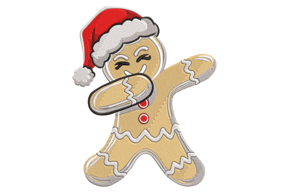 Dabbing Gingerbread Man: A Playful Embroidery Design for Small Business Merch