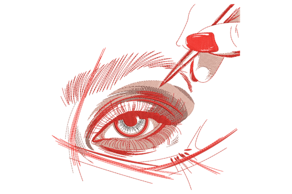 Eye with Tweezers: A Quirky Charm for Personalized Embroidery