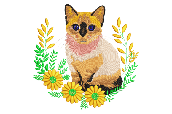 Graceful Siamese Cat Embroidery Design Review