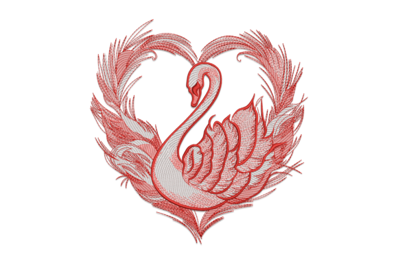 Heart Swan: A Charming Embroidery Design for Personalized Gifts