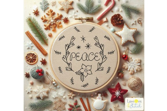 Holiday Laurels Peace, Christmas Floral