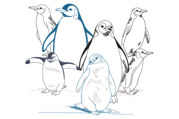 Penguin Group Embroidery Design Review for Etsy Sellers
