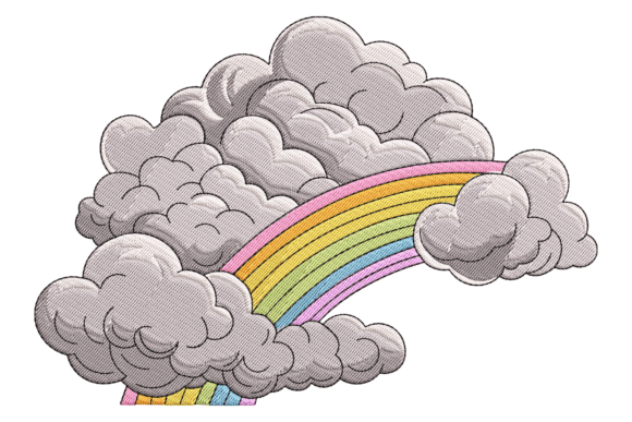 Rainbow Cloud: A Whimsical Embroidery Design for Boutique Sweatshirts
