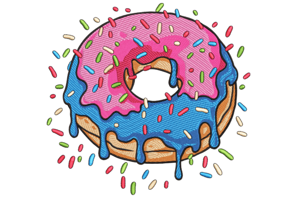 Sprinkle Donut: A Playful Embroidery Design for Branded Merchandise