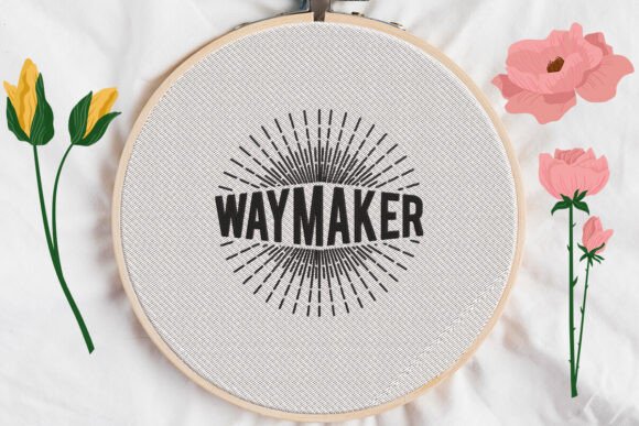 Waymaker, Circle Rays, Christian: A Faithful Touch for Apparel Embroidery